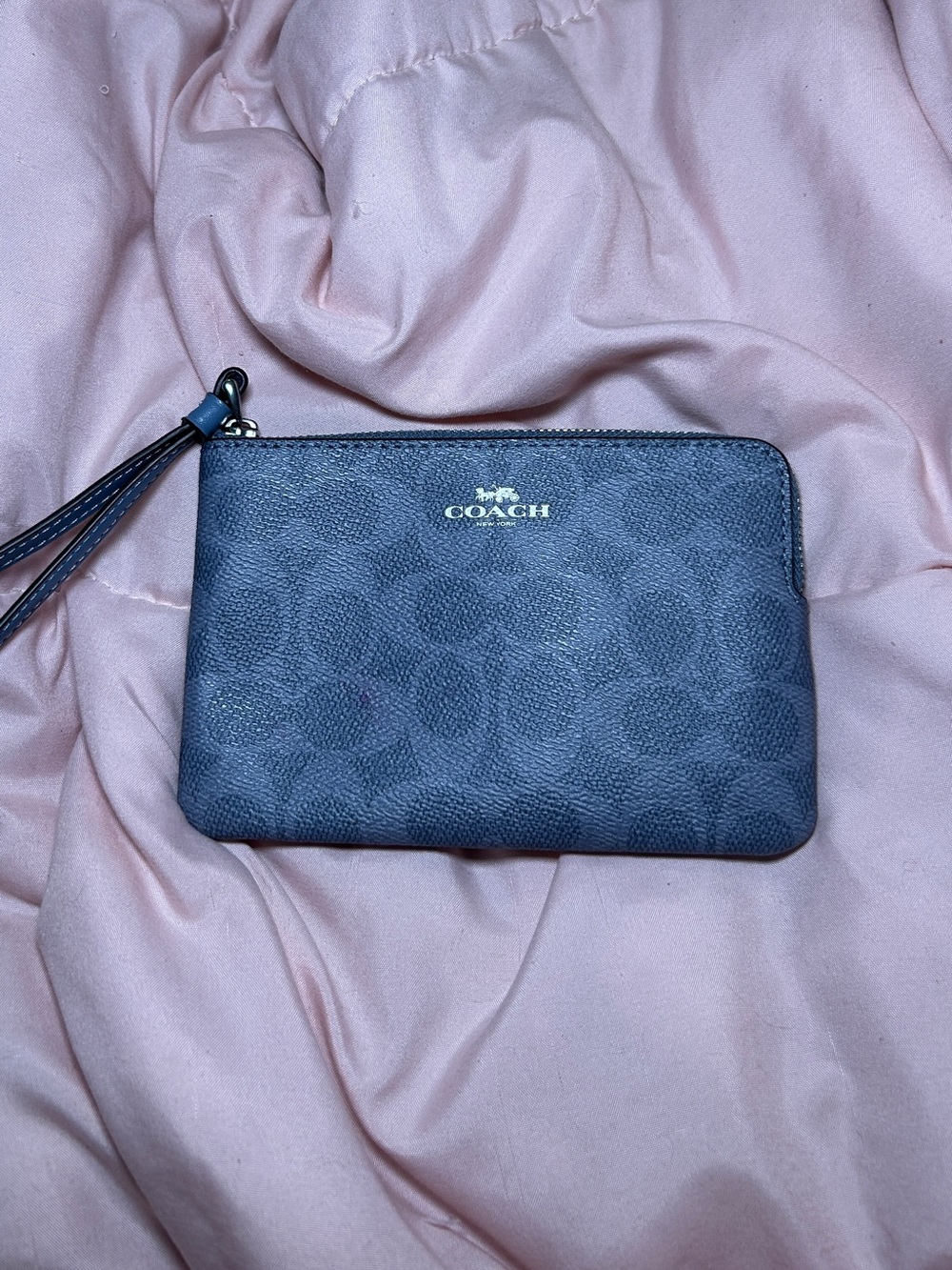 Coach Blue Quilted Wallet with Blue Lining